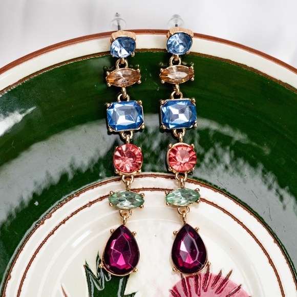 ✨Zara Halina Multicolor Crystal Drop Earrings - Picture 5 of 6